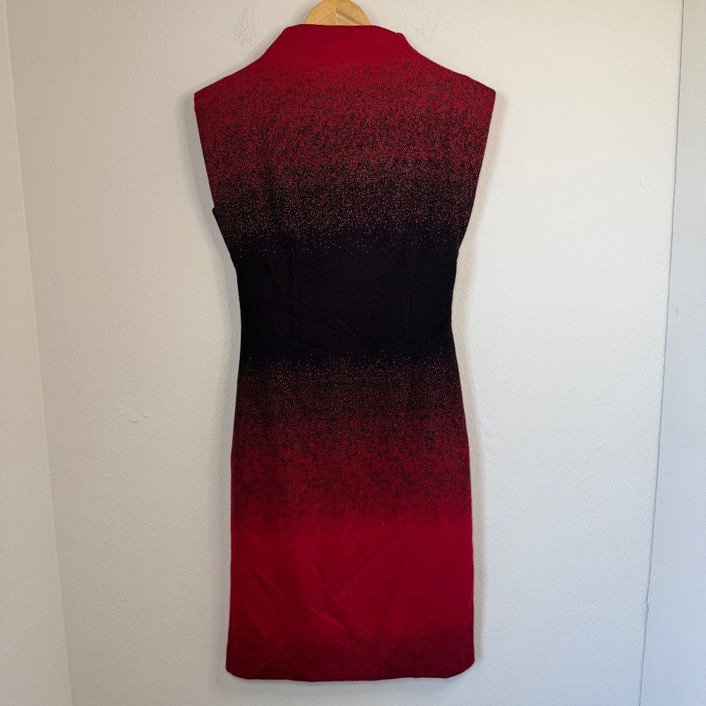 Sandro Ferrone Dress Women's SM Red Black Sleeveless Sweather Shift